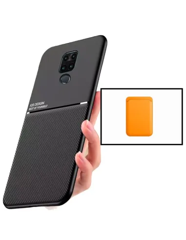 Kit Capa Magnetic Lux + Magnetic Wallet Laranja para Xiaomi Redmi Note 9