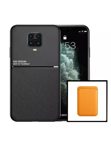 Kit Capa Magnetic Lux + Magnetic Wallet Laranja para Xiaomi Redmi Note 9 Pro