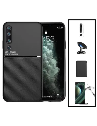 Kit Capa Magnetic Lux + Magn Wallet Preto + Vidro + P. Câmara + Sup Magnético para Xiaomi Mi 10 5G