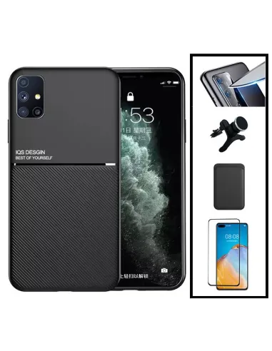 Kit Capa Magnetic Lux + Magn Wallet Preto + Vidro + P. Câmara + Sup Magnético Reforçado para Huawei P40 Pro