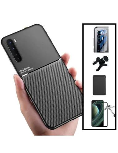 Kit Capa Magnetic Lux + Magn Wallet Preto + Vidro + P. Câmara + Sup Magnético Reforçado para Xiaomi Mi 10 Ultra