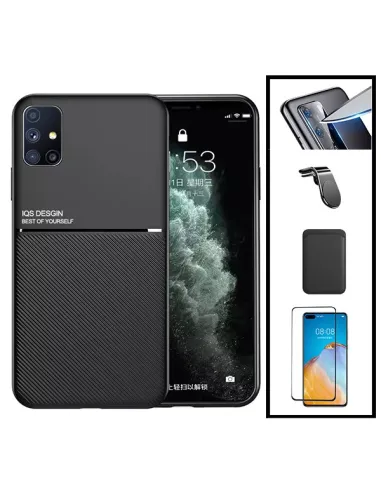 Kit Capa Magnetic Lux + Magn Wallet Preto + Vidro + P. Câmara + Sup Magnético L para Huawei P40 Pro