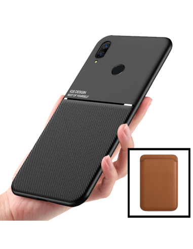 Kit Capa Magnetic Lux + Magnetic Wallet Castanho para Huawei P Smart Z