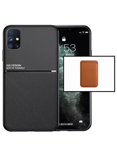 Kit Capa Magnetic Lux + Magnetic Wallet Castanho para Samsung Galaxy A31