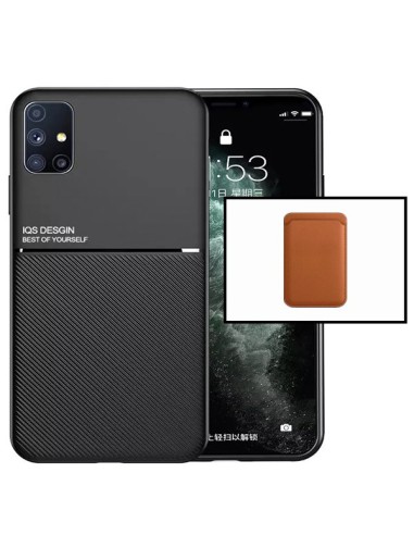 Kit Capa Magnetic Lux + Magnetic Wallet Castanho para Samsung Galaxy A51 5G