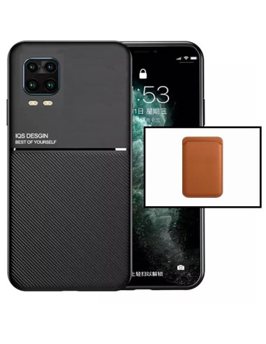 Kit Capa Magnetic Lux + Magnetic Wallet Castanho para Xiaomi Mi 10 Youth 5G