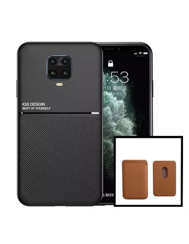 Kit Capa Magnetic Lux + Magnetic Wallet Castanho para Xiaomi Poco M2 Pro