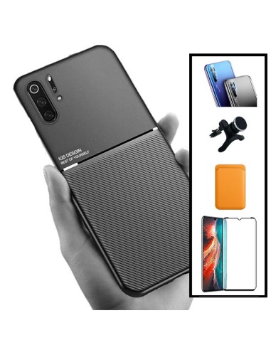 Kit Capa Magnetic Lux + Magnetic Wallet Laranja + 5D Full Cover + Película de Câmara Traseira + Suporte Magnético de Carro Refor