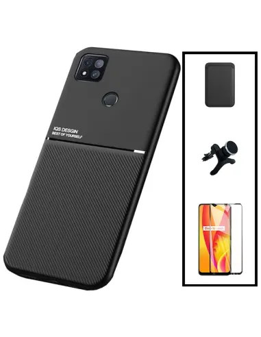 Kit Capa Magnetic Lux + Magn Wallet Preto + Vidro + Sup Reforçado para Xiaomi Redmi 9 Activ