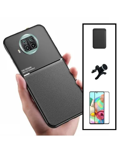 Kit Capa Magnetic Lux + Magn Wallet Preto + Vidro + Sup Reforçado para Xiaomi Redmi Note 9 Pro 5G