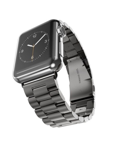 Bracelete Aço Stainless Lux + Ferramenta para Apple Watch SE (2022) 44mm - Preto