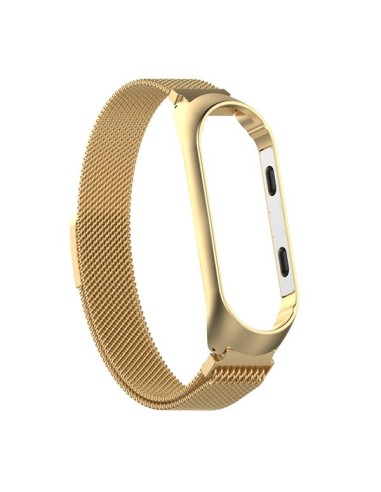 Bracelete Milanese Loop Fecho Magnético para Xiaomi Mi Band 3 - Ouro