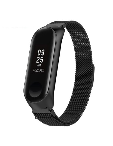 Bracelete Milanese Loop Fecho Magnético para Xiaomi Mi Band 3 - Preto