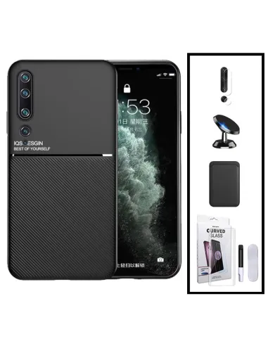 Kit Capa Magnetic Lux + Magn Wallet Preto + UV + P. Câmara + Sup Magnético para Xiaomi Mi 10 5G