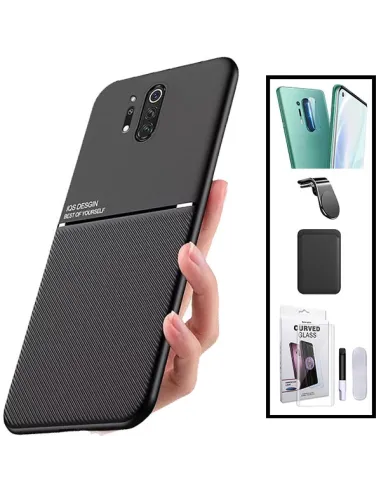 Kit Capa Magnetic Lux + Magn Wallet Preto + UV + P. Câmara + Sup Magnético L para OnePlus 8 Pro