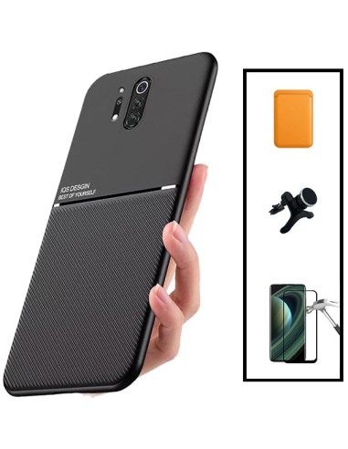 Kit Capa Magnetic Lux + Magnetic Wallet Laranja + 5D Full Cover + Suporte Magnético de Carro Reforçado para onePlus 8 Pro