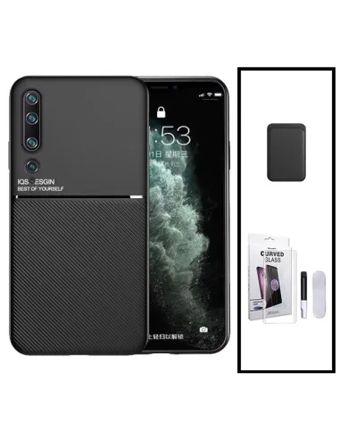 Kit Capa Magnetic Lux + Magnetic Wallet Preto + Película Curved UV para Xiaomi Mi 10 Pro 5G