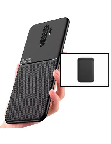 Kit Capa Magnetic Lux + Magnetic Wallet Preto para Xiaomi Redmi 9 Prime