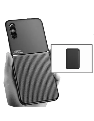 Kit Capa Magnetic Lux + Magnetic Wallet Preto para Xiaomi Redmi 9A Sport