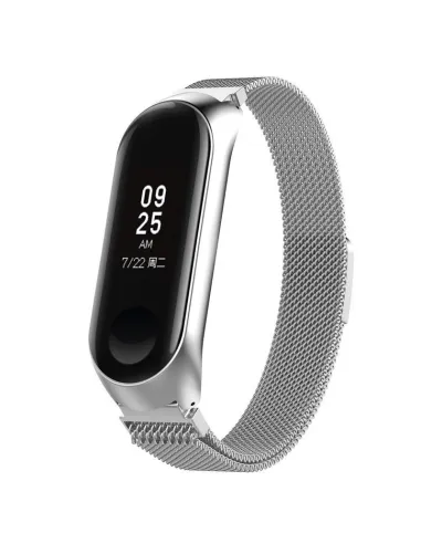 Bracelete Milanese Loop Fecho Magnético para Xiaomi Mi Band 3 - Cinza