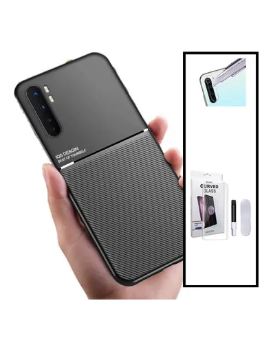 Kit Capa Magnetic Lux + Película Curved UV + Película de Câmara Traseira para Xiaomi Mi Note 10 Lite