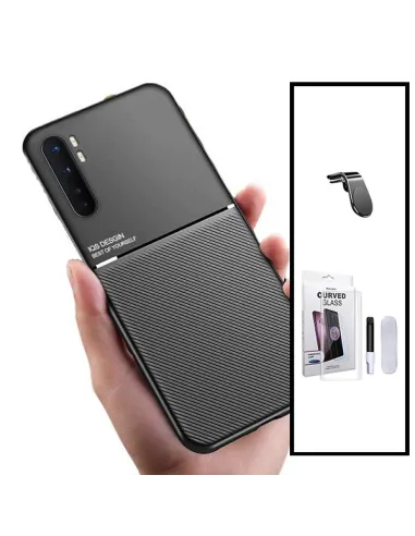 Kit Capa Magnetic Lux + Película Curved UV + Suporte Magnético L para Xiaomi Mi Note 10 Lite