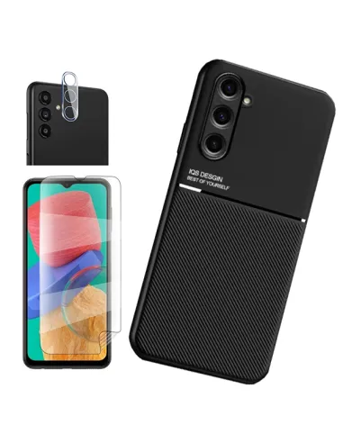 Kit Capa Magnetic Lux + P. Hydrogel Frente + P. Câmara para Samsung Galaxy M34 5G - Preto