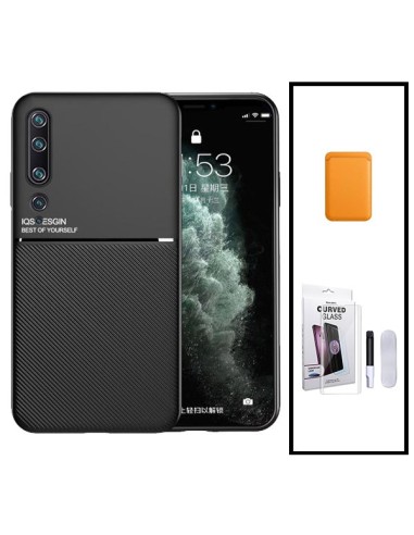 Kit Capa Magnetic Lux + Magnetic Wallet Laranja + Película de Vidro Nano Curved UV para Xiaomi Mi 10 5G