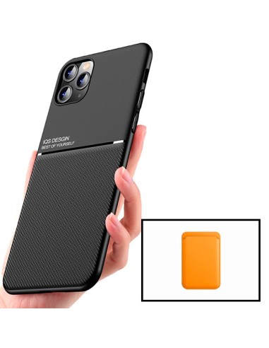 Kit Capa Magnetic Lux + Magnetic Wallet Laranja para iPhone 11 Pro