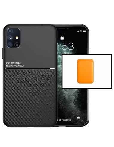 Kit Capa Magnetic Lux + Magnetic Wallet Laranja para Samsung Galaxy A21s