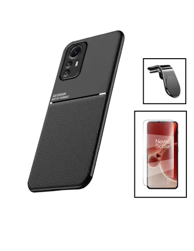 Kit Capa Magnetic Lux + Película Hydrogel Frente + Suporte Magnético L para Xiaomi Redmi Note 12S - Preto