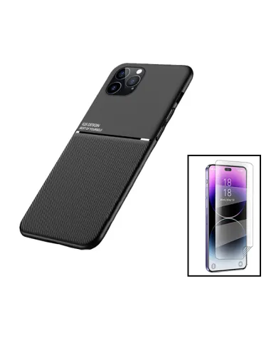 Kit Capa Magnetic Lux + Película Hydrogel Frente para Apple iPhone 15 - Preto