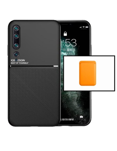 Kit Capa Magnetic Lux + Magnetic Wallet Laranja para Xiaomi Mi Note 10 Pro