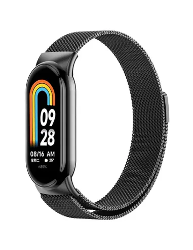 Bracelete Milanese Loop Fecho Magnético para Xiaomi Mi Band 8 - Preto