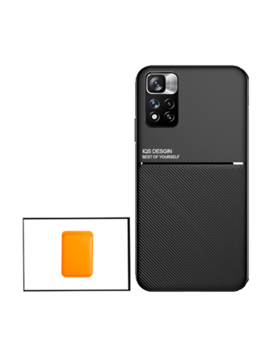 Kit Capa Magnetic Lux + Magnetic Wallet laranja para Xiaomi Redmi Note 11E Pro