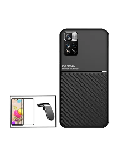 Kit Capa Magnetic Lux + Vidro Premium Curvado + Suporte Magnético L para Xiaomi 11i