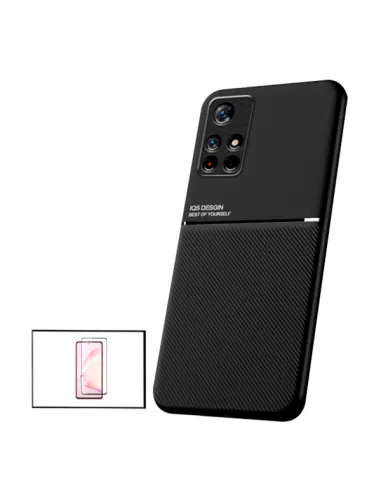 Kit Capa Magnetic Lux + Vidro Premium Curvado para Xiaomi Poco M4 Pro 5G