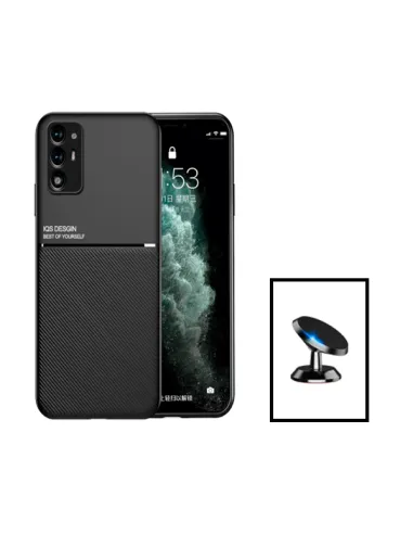 Kit Capa Magnetic Lux + Suporte Magnético para Oppo F19 Pro+ 5G - Preto