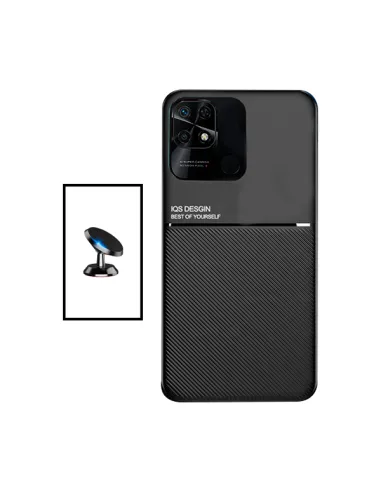 Kit Capa Magnetic Lux + Suporte Magnético para Xiaomi Poco C40 - Preto