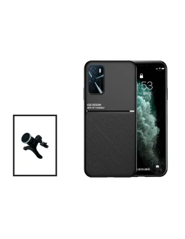 Kit Capa Magnetic Lux + Suporte Magnético Reforçado para Oppo A16 - Preto