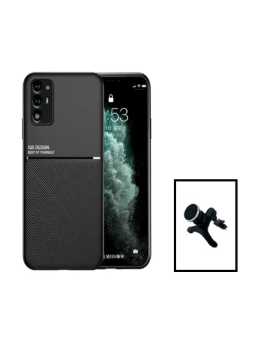 Kit Capa Magnetic Lux + Suporte Magnético Reforçado para Oppo F19 Pro+ 5G - Preto