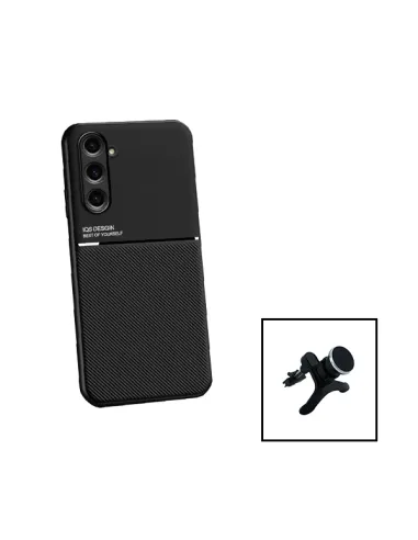 Kit Capa Magnetic Lux + Suporte Magnético Reforçado para Samsung Galaxy M34 5G - Preto