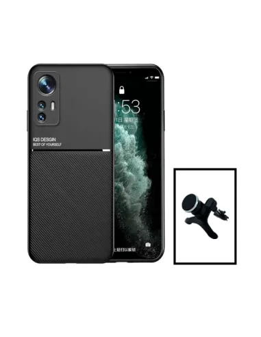 Kit Capa Magnetic Lux + Suporte Magnético Reforçado para Xiaomi 12 - Preto