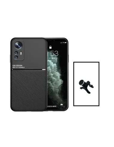 Kit Capa Magnetic Lux + Suporte Magnético Reforçado para Xiaomi 12 Lite - Preto