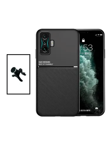 Kit Capa Magnetic Lux + Suporte Magnético Reforçado para Xiaomi Poco F4 GT - Preto