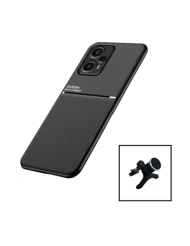 Kit Capa Magnetic Lux + Suporte Magnético Reforçado para Xiaomi Poco F5 - Preto