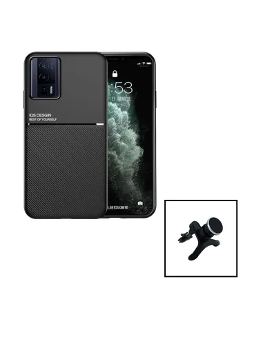 Kit Capa Magnetic Lux + Suporte Magnético Reforçado para Xiaomi Poco F5 Pro - Preto