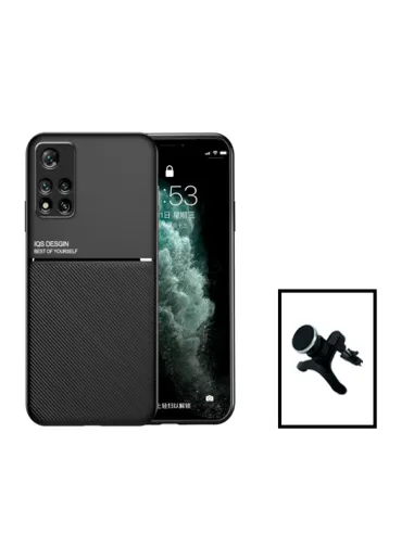 Kit Capa Magnetic Lux + Suporte Magnético Reforçado para Xiaomi Poco X4 Pro 5G - Preto