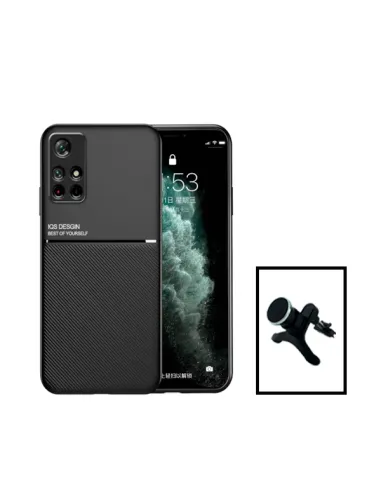 Kit Capa Magnetic Lux + Suporte Magnético Reforçado para Xiaomi Redmi Note 11 - Preto