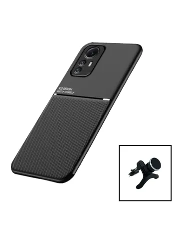 Kit Capa Magnetic Lux + Suporte Magnético Reforçado para Xiaomi Redmi Note 12S - Preto